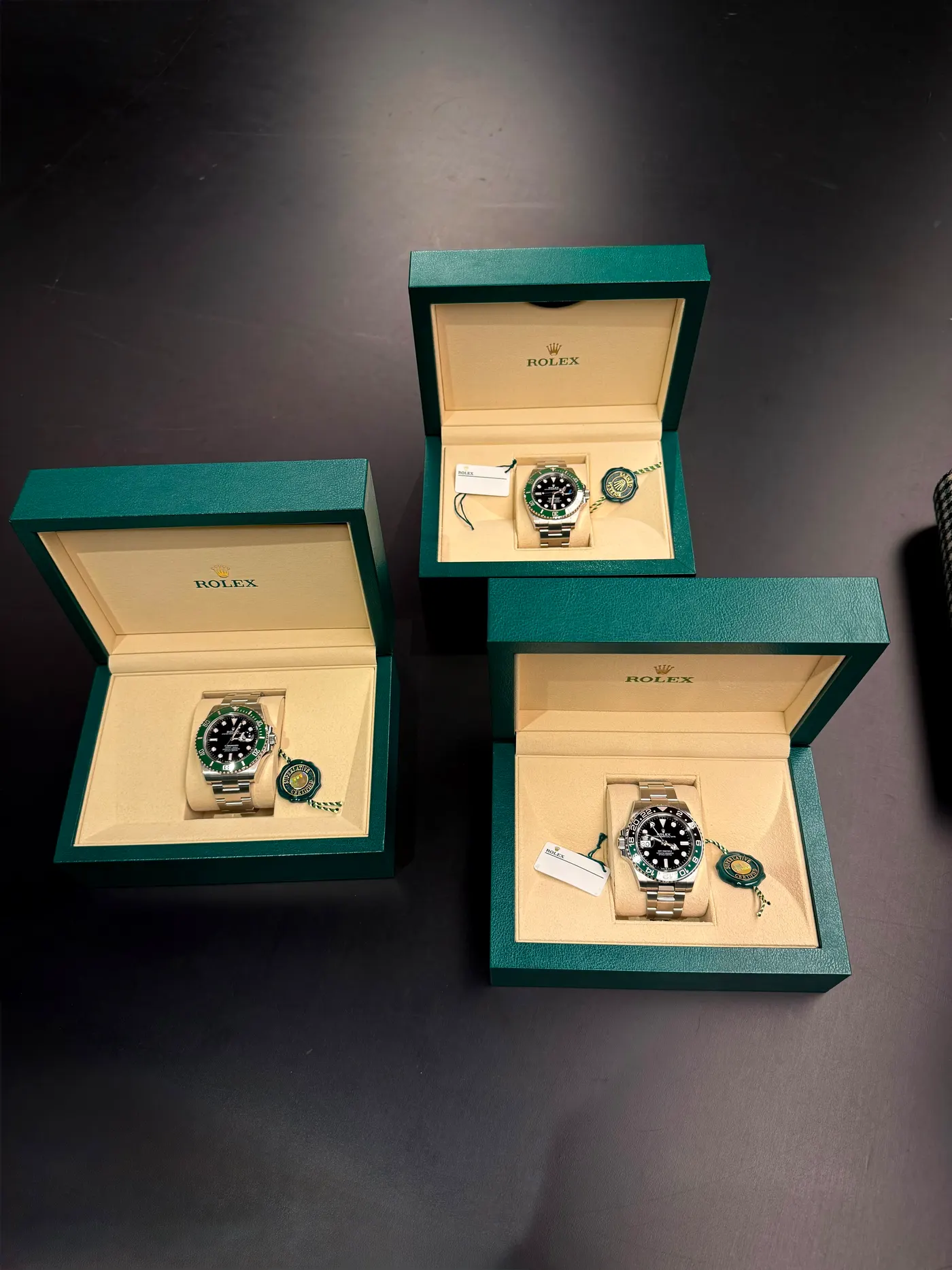 Rolex Submariner and GMT-Master II in boxes, available to buy