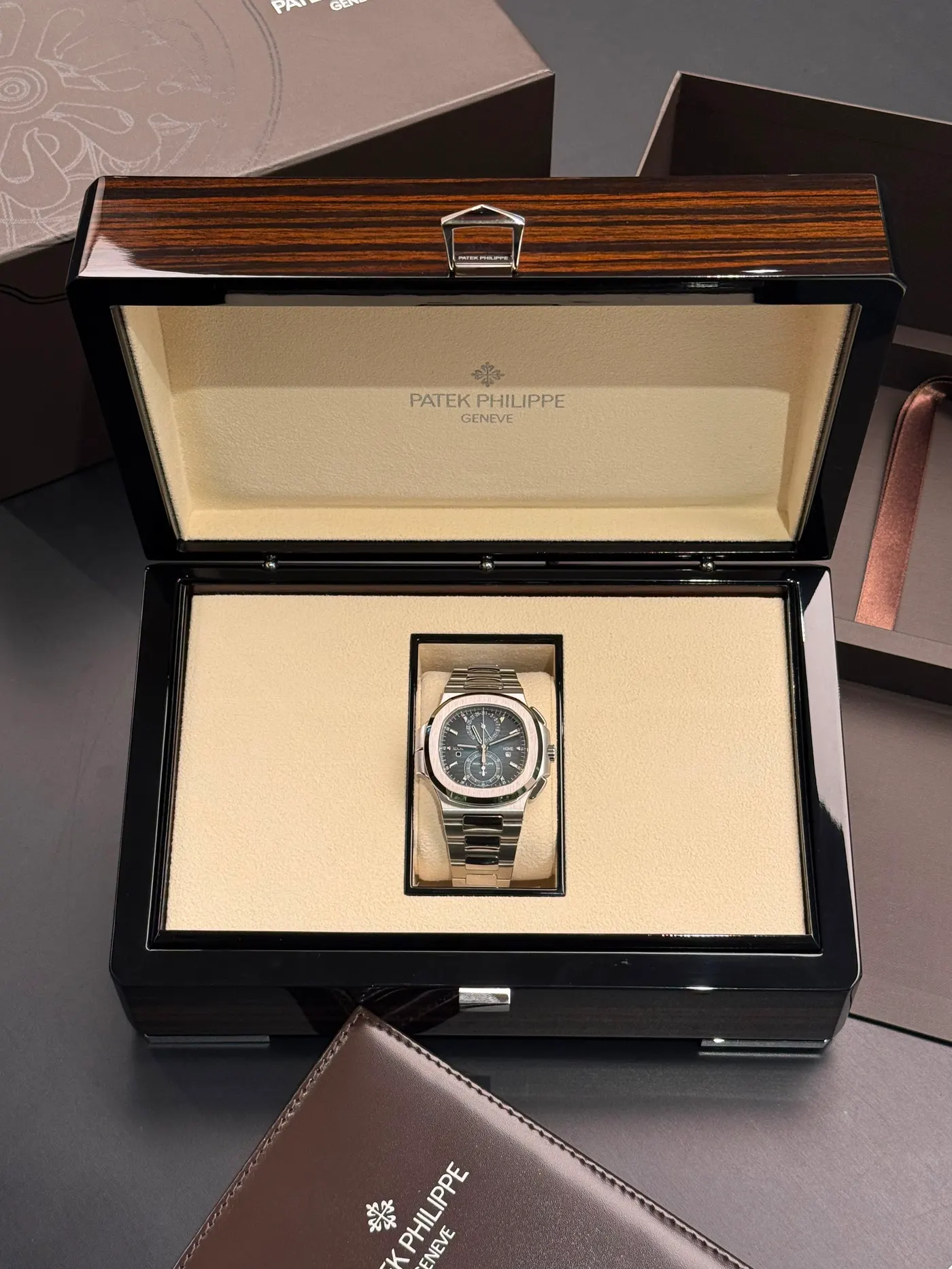 Patek Philippe Nautilus in box, sell your watch